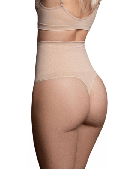 BYE-BRA - NAHTLOSER GÜRTEL STIL TANGA BEIGE GRÖSSE L