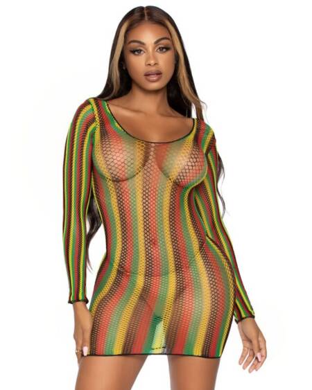 LEG AVENUE - RASTA MINIKLEID EINE GRÖSSE