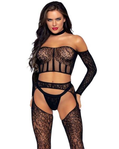 LEG AVENUE - DREITEILIGES SET IN EINER GRÖSSE