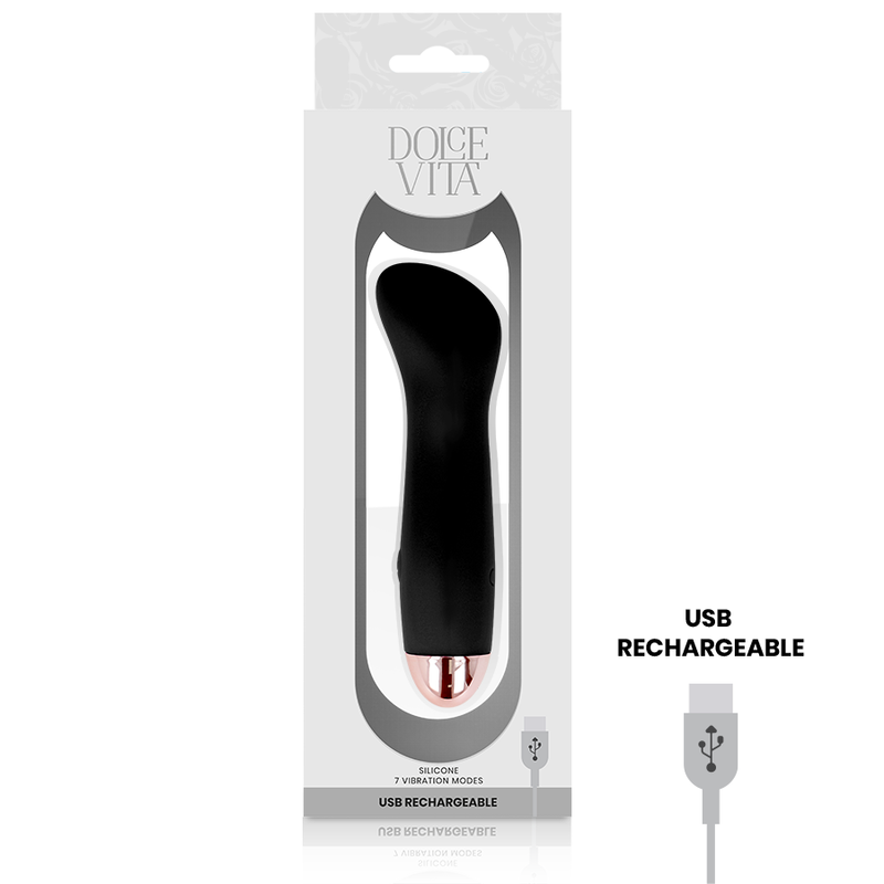 DOLCE VITA - AUFLADBARER VIBRATOR EINE SCHWARZE 7-GESCHWINDIGKEIT – Bild 4
