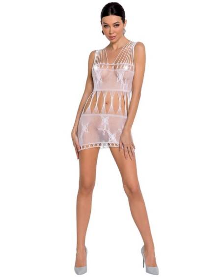PASSION - WOMAN BS090 WEISSER BODYSTOCKING, EINE GRÖSSE