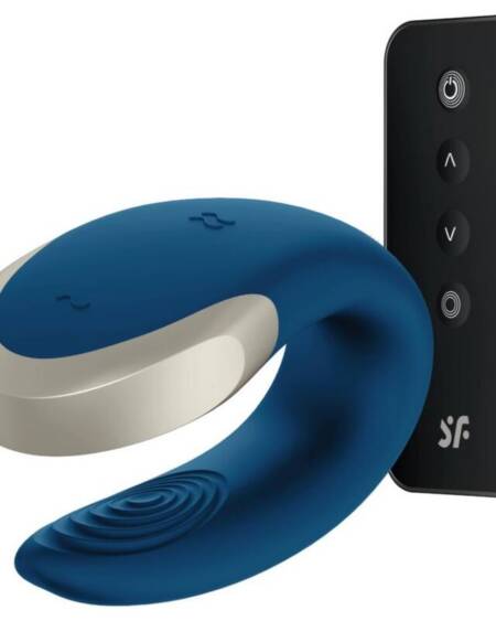 SATISFYER - DOUBLE LOVE LUXURY PARTNER VIBRATOR BLAU