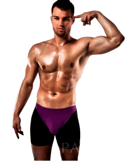 PASSION - BOXER 009 LILA/SCHWARZ EROTISCHE DESSOUS S/M