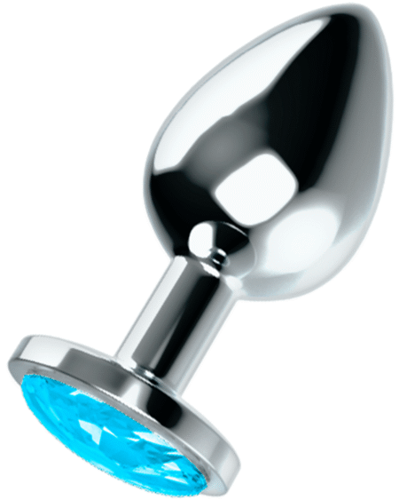 OHMAMA - ANALPLUG MIT BLAUEM KRISTALL L