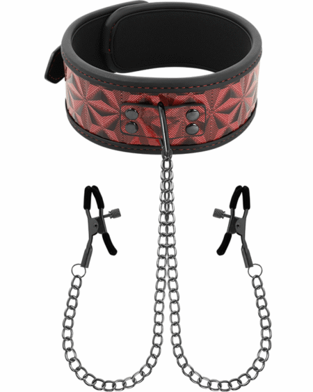 BEGME - RED EDITION HALSBAND MIT NIPPELKLEMMEN MIT NEOPRENFUTTER