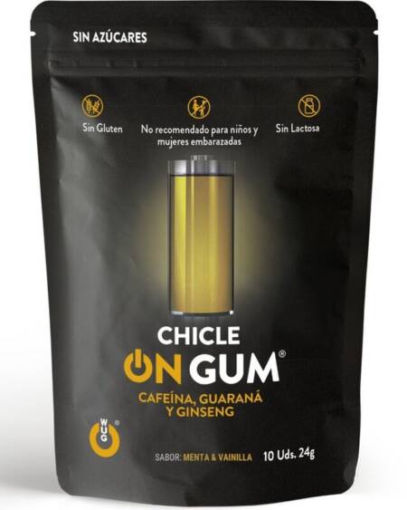 WUG GUM - ON CAFFEINE, GINSENG AND GUARANA GUM 10 UNITS