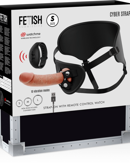 FETISH SUBMISSIVE CYBER STRAP - HARNESS MIT FERNBEDIENUNGS-DILDO-UHREN-TECHNOLOGIE