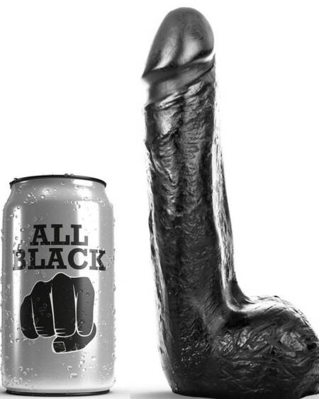 ALL BLACK - WEICHER SCHWARZER REALISTISCHER DILDO 20 CM