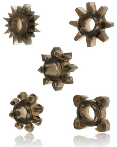 OHMAMA - SET AUS 5 HODEN- UND PENISRINGEN AUS SILIKON