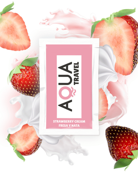 AQUA TRAVEL - SCHMIERMITTEL AUF WASSERBASIS MIT ERDBEER-CREME-GESCHMACK 6 ML