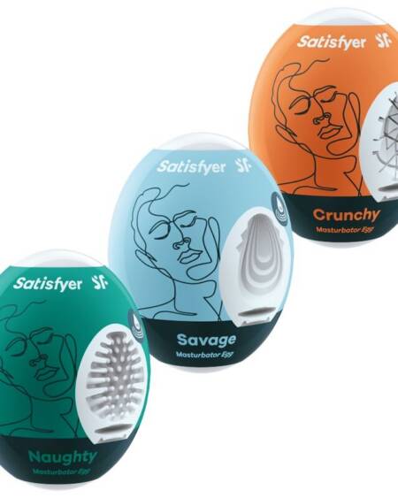 SATISFYER - 3 MASTURBATOR EIER NAUGHTY, SAVAGE & CRUNCHY
