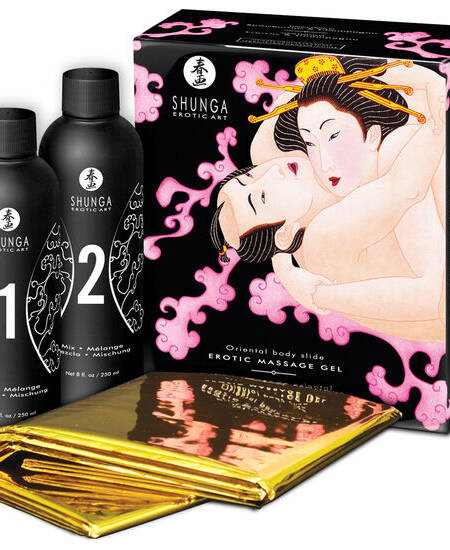 SHUNGA - ORIENTALISCHES KÖRPER-ZU-KÖRPER-EROTISCHES MASSAGEGEL ERDBEER UND CAVA