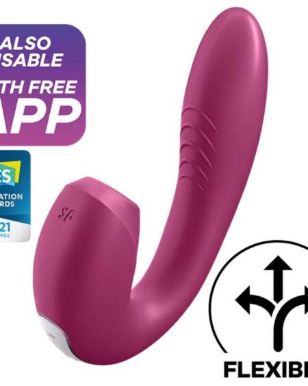SATISFYER - SUNRAY STIMULATOR UND VIBRATOR APP ROT