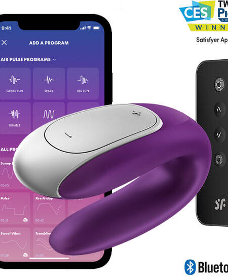 SATISFYER - DOUBLE FUN PARTNER VIBRATOR LILA