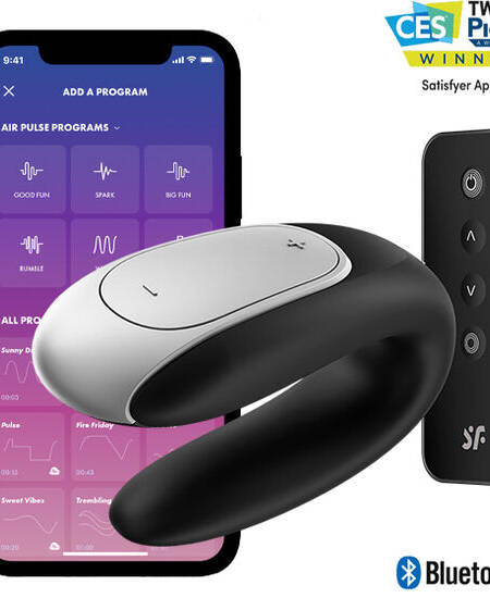 SATISFYER - DOUBLE FUN PARTNER VIBRATOR SCHWARZ