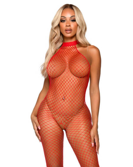 LEG AVENUE - LE FRIVOLE BODYSTOCKING - RACER-HALS, EINE GRÖSSE ROT