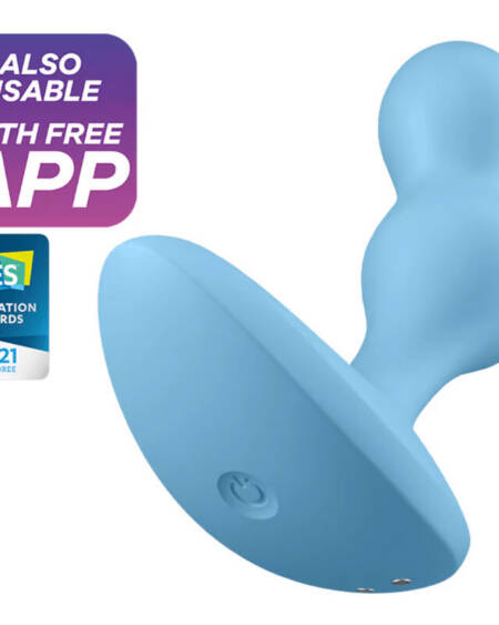 SATISFYER - DEEP DIVER VIBRATING PLUG APP BLAU