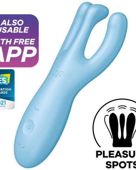 SATISFYER - THREESOME 4 VIBRATORAPP BLAU