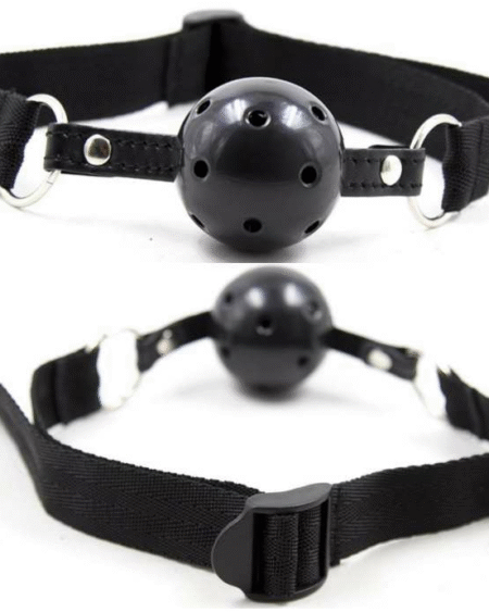 OHMAMA FETISCH SCHWARZER STOFF ATMUNGSAKTIVER BALLKnebel