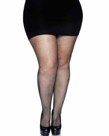 LEG AVENUE - STRUMPFHOSE MIT RÜCKENNAHT - SCHWARZ, ÜBERGRÖSSE