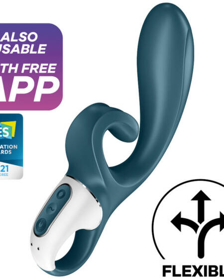 SATISFYER - HUG ME RABBIT VIBRATOR APP BLAU