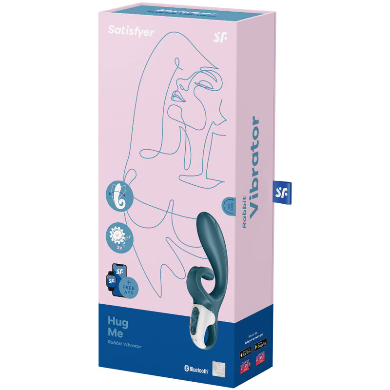 SATISFYER - HUG ME RABBIT VIBRATOR APP BLAU – Bild 4