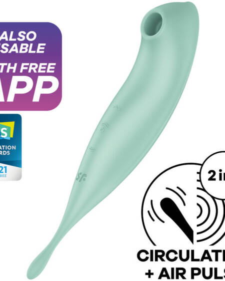 SATISFYER - TWIRLING PRO+ AIR PULSE STIMULATOR & VIBRATOR APP GRÜN