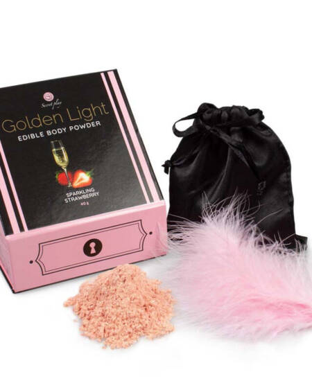 SECRETPLAY - GOLDEN LIGHT KIT FUNKELNDES ERDBEER-ESSPULVER & FEDER