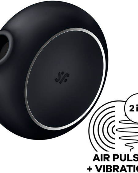 SATISFYER - PRO TO GO 3 DOPPELTER LUFTPULSSTIMULATOR & VIBRATOR SCHWARZ