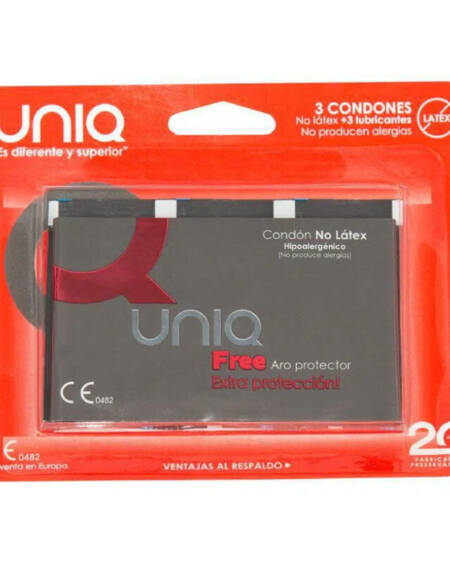 UNIQ - FREE LATEXFREIE KONDOME MIT SCHUTZRING 3 EINHEITEN