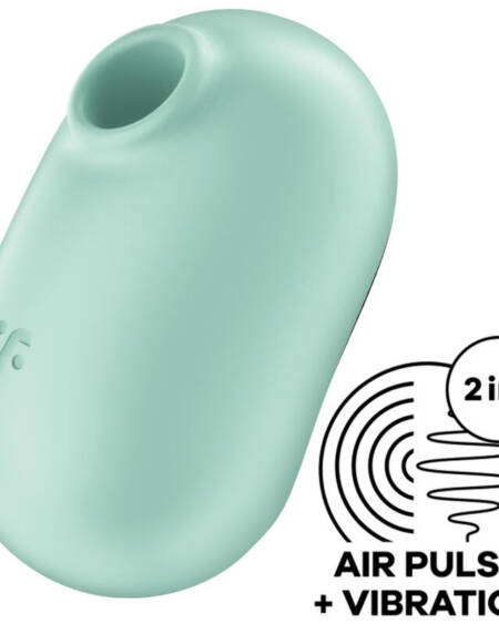 SATISFYER - PRO TO GO 2 DOPPELTER LUFTPULSSTIMULATOR & VIBRATOR GRÜN