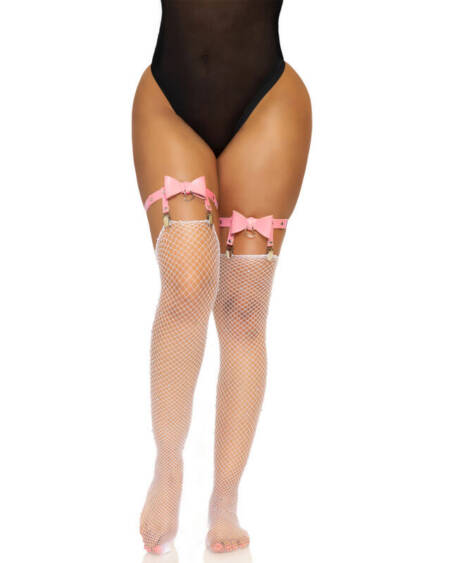 LEG AVENUE - VEGANES LEDER-OBERTEIL-HOHES GARTER-EINHEITSGRÖSSE - ROSA