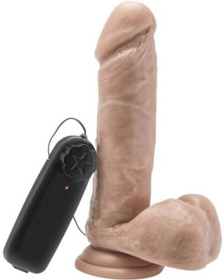 GET REAL - DILDO 18 CM MIT KUGELN VIBRATOR HAUT