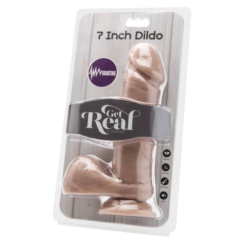 GET REAL - DILDO 18 CM MIT KUGELN VIBRATOR HAUT – Bild 2
