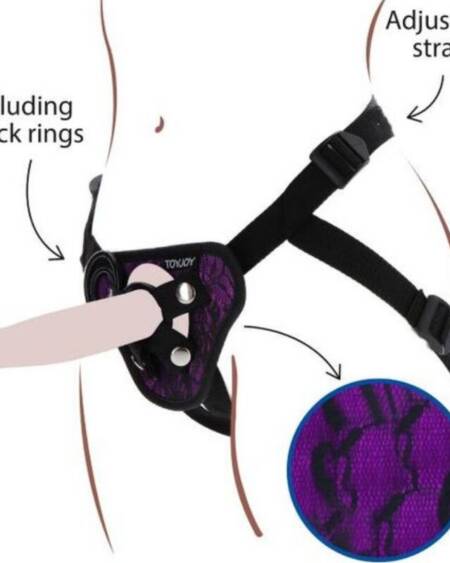 GET REAL - STRAP-ON-SPITZENGESCHIRR LILA
