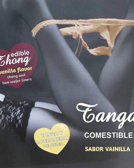 HOTFLOWERS - WAFER-TANGA UND 2 NIPPELPADS MÄDCHEN-VANILLE-GESCHMACK /es/pt/en/fr/it/