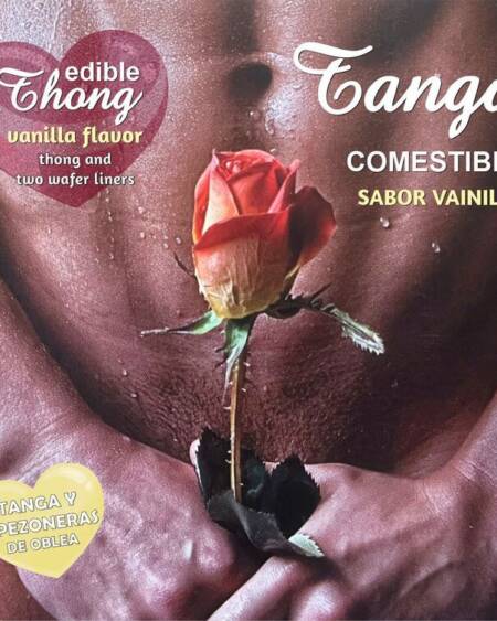 HOTFLOWERS - HERREN-TANGA + 2 VANILLE-WAFER-NIPPEL /es/pt/en/fr/it/