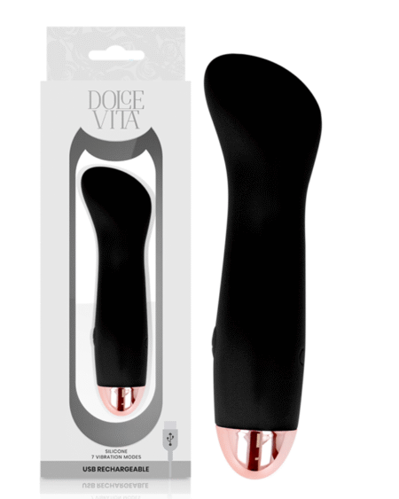 DOLCE VITA - AUFLADBARER VIBRATOR EINE SCHWARZE 7-GESCHWINDIGKEIT