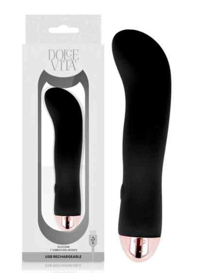 DOLCE VITA - AUFLADBARER VIBRATOR ZWEI SCHWARZ 7 GESCHWINDIGKEIT