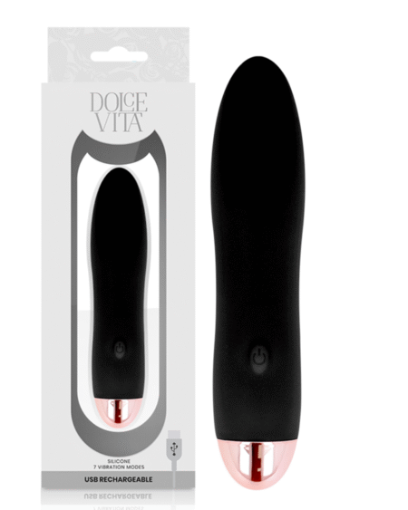 DOLCE VITA - AUFLADBARER VIBRATOR VIER SCHWARZ 7 GESCHWINDIGKEITEN