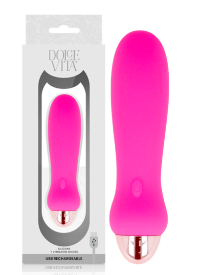 DOLCE VITA - AUFLADBARER VIBRATOR FÜNF ROSA 7 GESCHWINDIGKEITEN