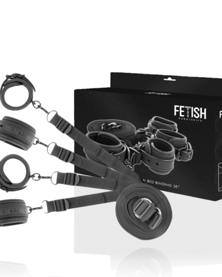 FETISH SUBMISSIVE - SET AUS HANDSCHELLEN UND KRAWATTEN MIT NOPRENE-FUTTER
