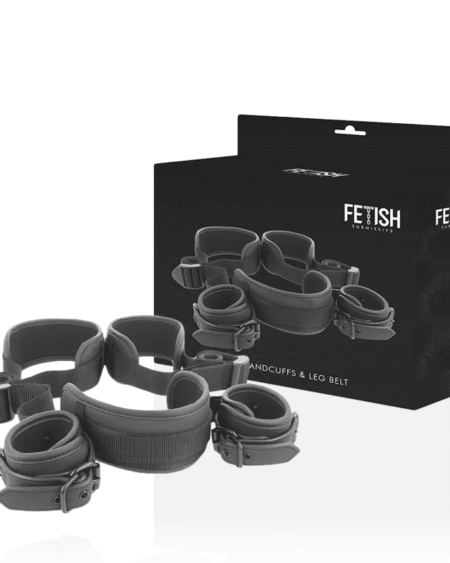 FETISH SUBMISSIVE - POSITION MIT OFFENEN BEINEN UND HANDSCHELLEN MIT NOPRENE-FUTTER