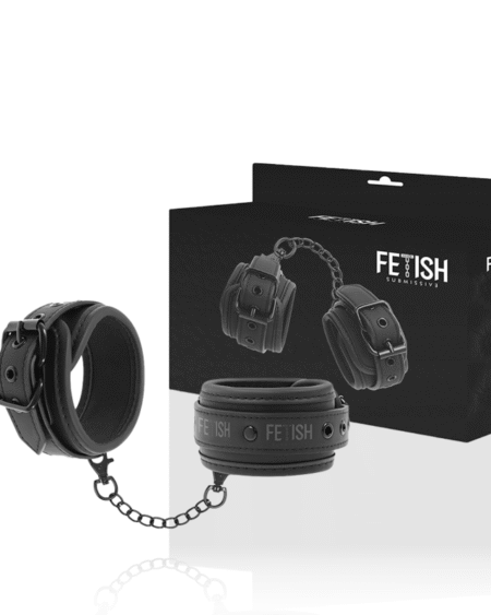 FETISH SUBMISSIVE - HANDSCHELLEN AUS VEGANEM LEDER MIT NOPRENE-FUTTER
