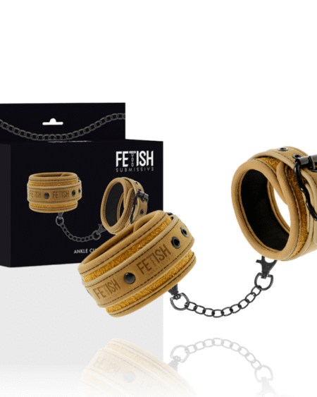 FETISH SUBMISSIVE ORIGEN - FUSSMANSCHETTEN AUS VEGANEM LEDER MIT NEOPRENFUTTER