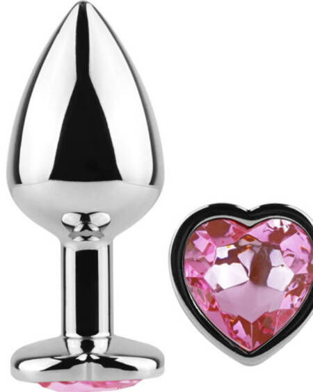 SECRETPLAY - BUTT PLUG AUS METALL FUCHSIA HERZ KLEINE GRÖSSE 7 CM