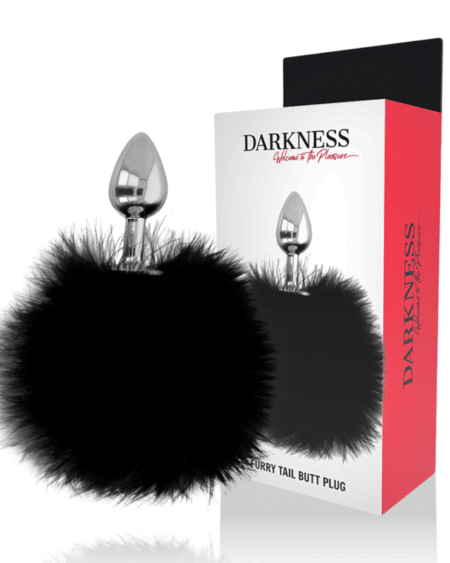 DARKNESS - EXTRA ANAL BUTTPLUG MIT SCHWANZ SCHWARZ 7 CM