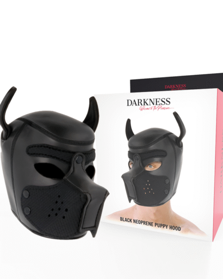 DARKNESS - NEOPREN-HUNDEMASKE MIT ABNEHMBARER MAULE M