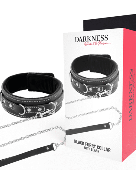 DARKNESS - HOCHWERTIGE LEDER-HALSKETTE MIT LEINE