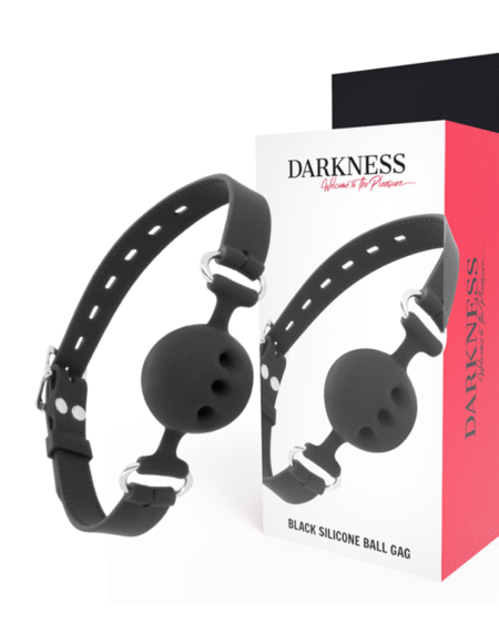 DARKNESS - SCHWARZER ATMUNGSAKTIVER SILIKON-KNEBEL